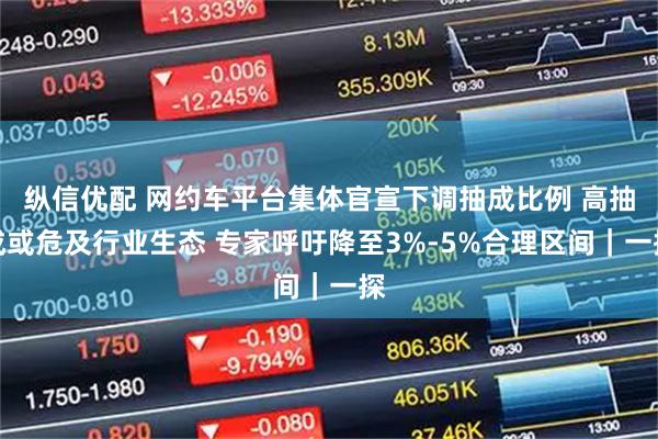 纵信优配 网约车平台集体官宣下调抽成比例 高抽成或危及行业生态 专家呼吁降至3%-5%合理区间|一探