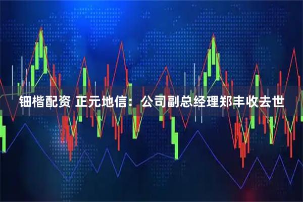 钿楷配资 正元地信：公司副总经理郑丰收去世